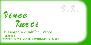 vince kurti business card